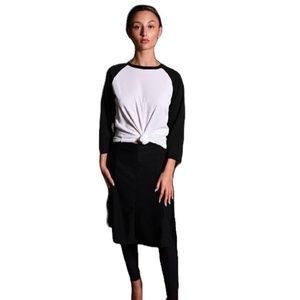 DEVORAH'S SECRET Modest Top Jersey Black & White 3/4 Sleeves Polyester